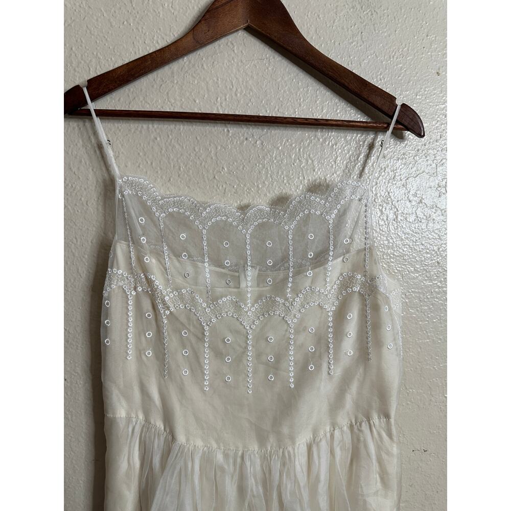 Saja Whimsical Wedding Dress 100% Silk Lace Womans 8 - Picture 15 of 15